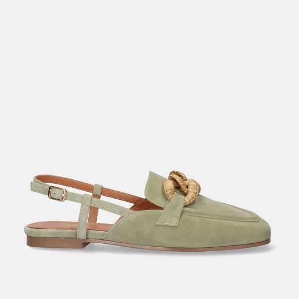 MOCASINES DESTALONADOS BEFREE CON ADORNO MARTA-1628 ANTE GREEN
