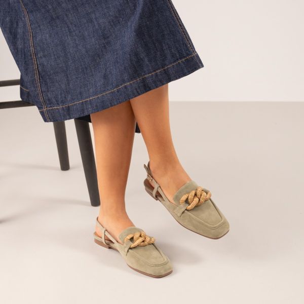 MOCASINES DESTALONADOS BEFREE CON ADORNO MARTA-1628 ANTE GREEN
