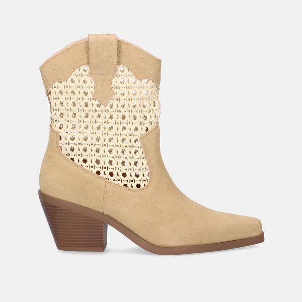 BOTINES BEFREE ESTILO COWBOY SANSE-1651 SUEDE OFFWHITE